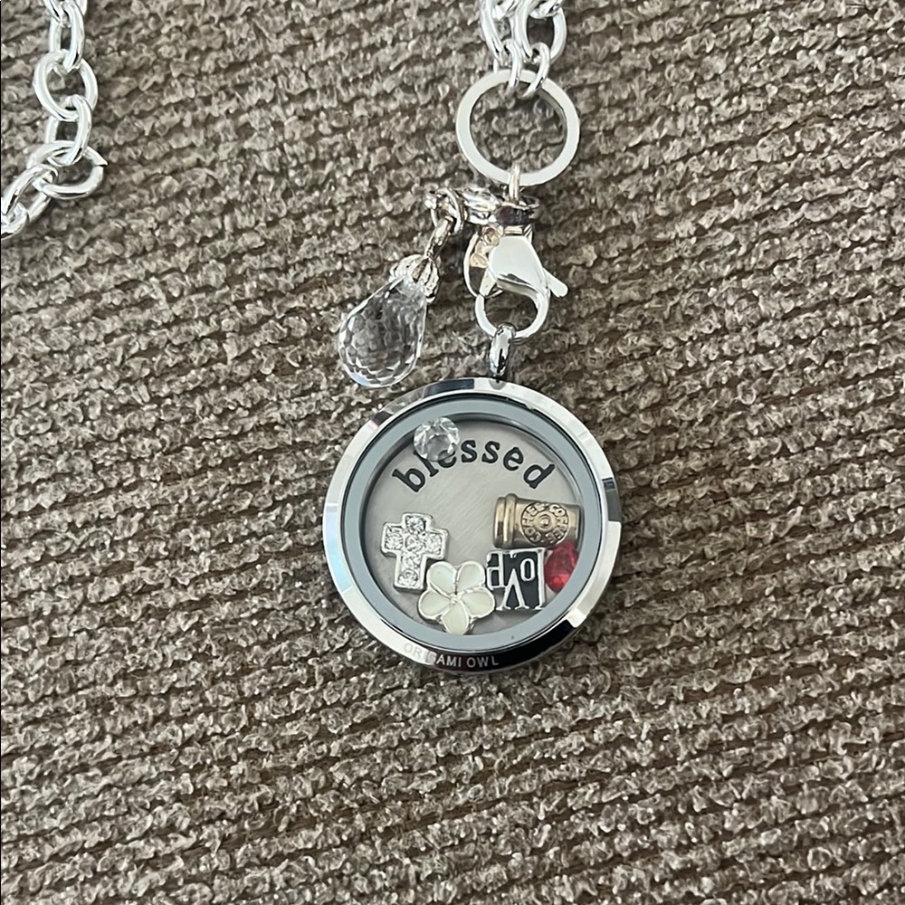 Origami Owl Silver Locket with Charms